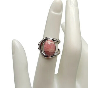 Danecraft Sterling Silver Pink Rhodochrosite Modernist Ring Size 5.5